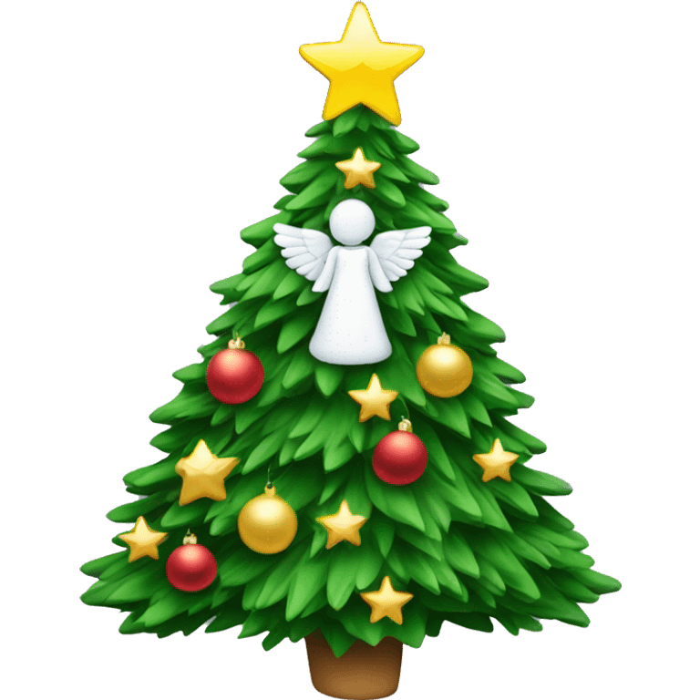 Christmas tree with angel on top emoji