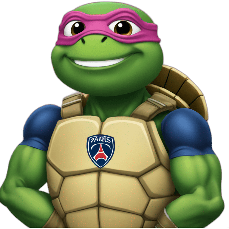 teenage mutant ninja turtle with paris saint germain tshirt emoji