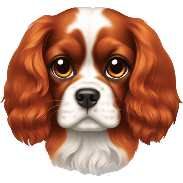 Fire coloured Cavalier King Charles emoji