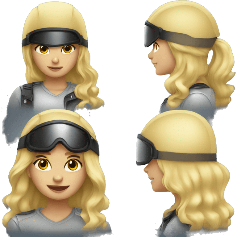 Blond Girl with motorcycle helmet emoji