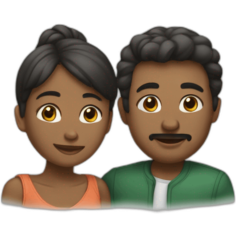 Un couple qui s’embrasse emoji