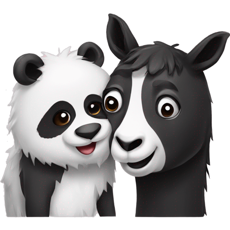 Panda and llama kissing  emoji