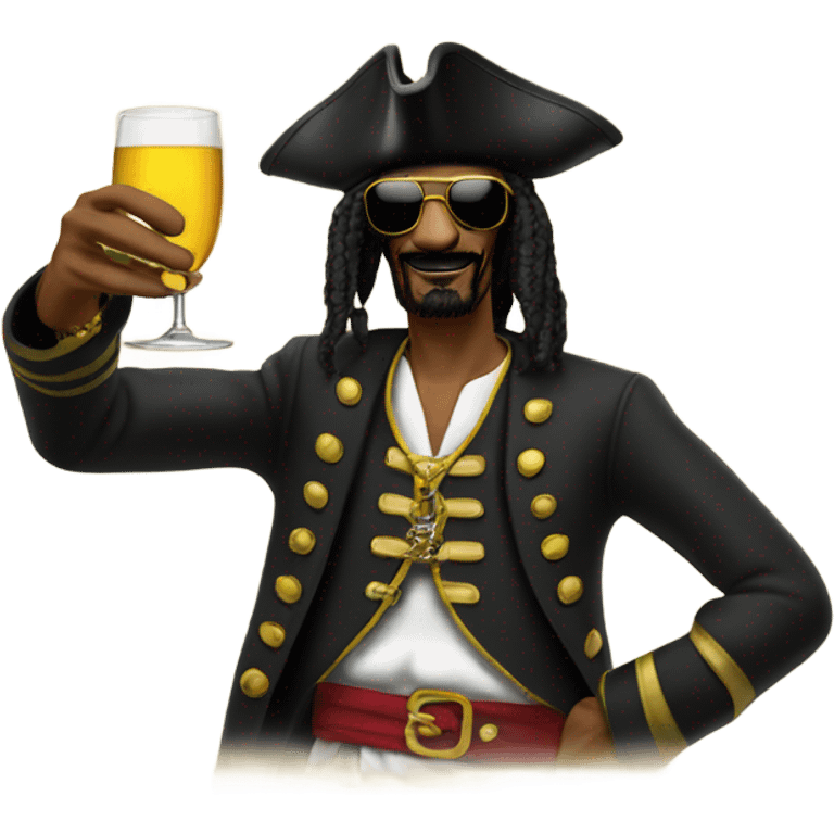 Snoop dog as a pirates gives a toast emoji