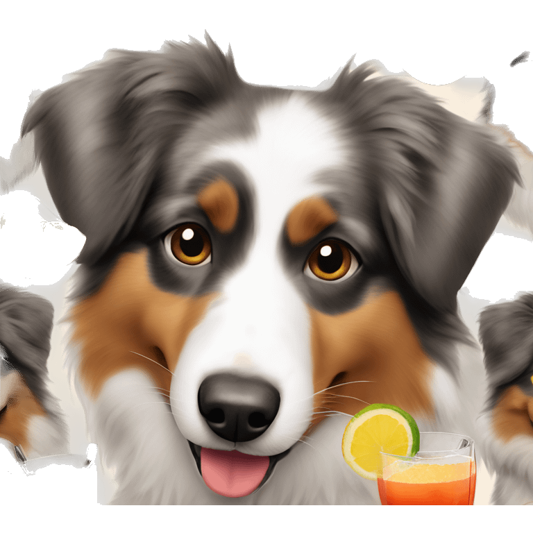 Australian shepherd 3 color cocktail  emoji