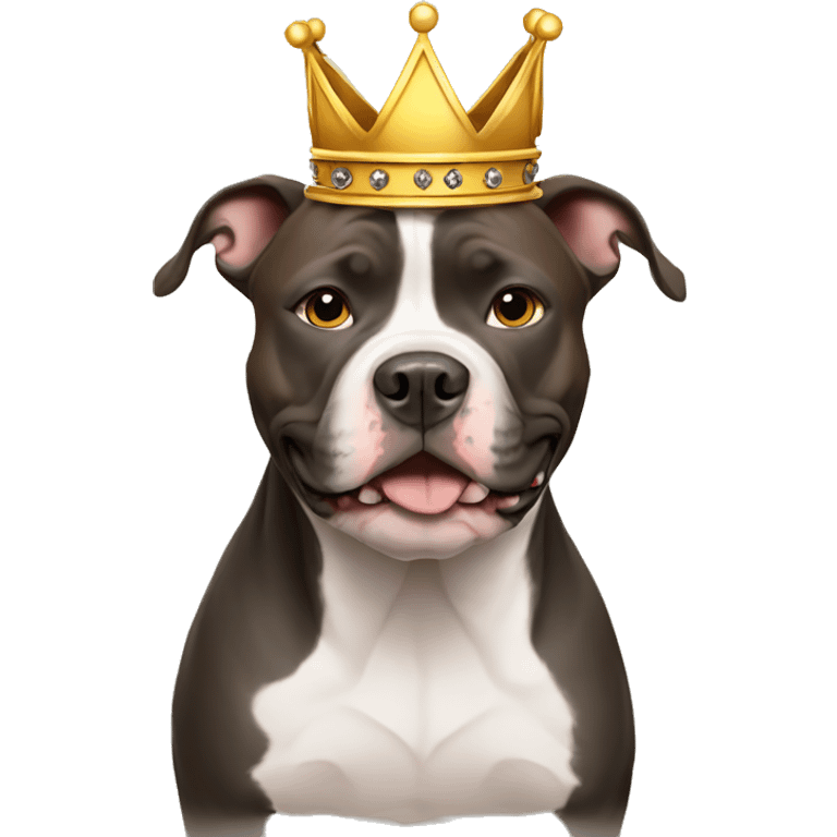 Pitbull with a crown emoji