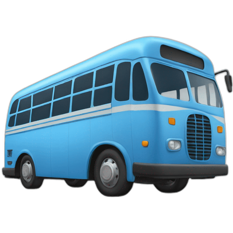 Blue colourwd bus animated emoji