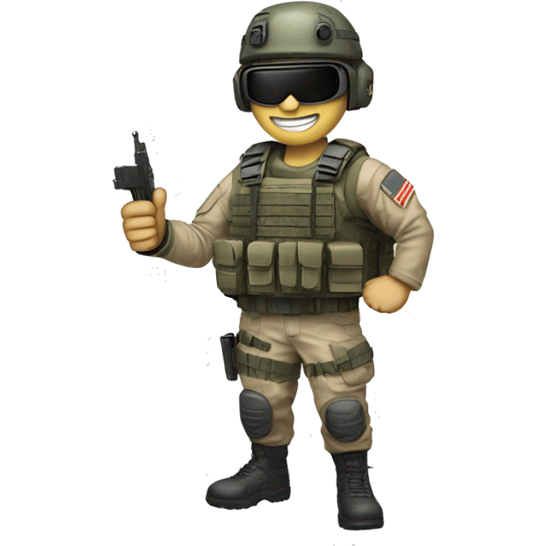 Special forces thumbs up with AR emoji