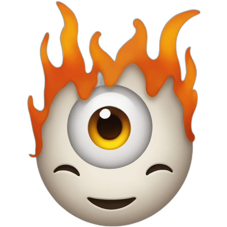 flamme avec des yeux emoji