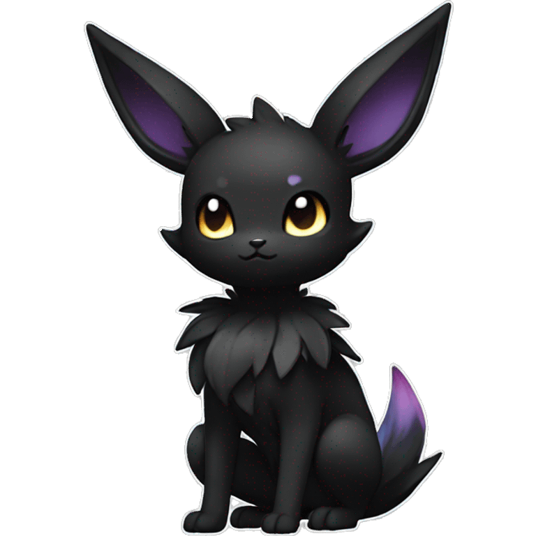 Dark Black Edgy Kawaii Eeveelution-Cute-Pokémon-fusion full body emoji