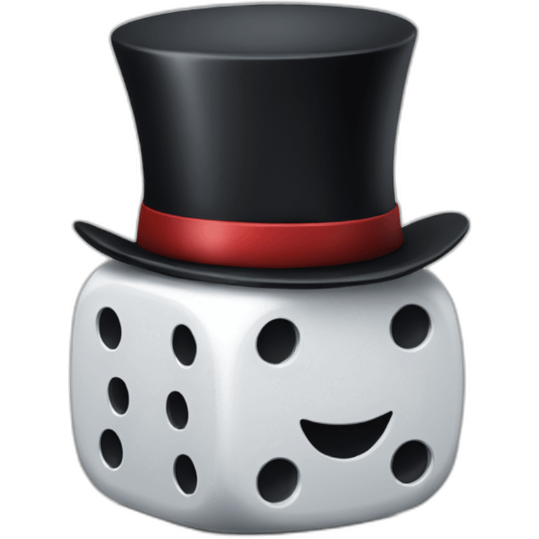 Dice with a top hat emoji