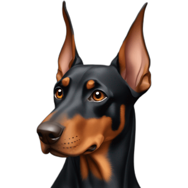 doberman pinscher with one bent ear emoji