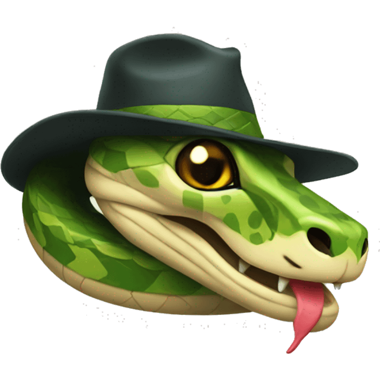 snake with hat  emoji