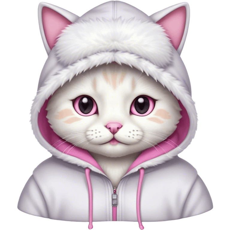 A cute cat wearing hoodie  emoji