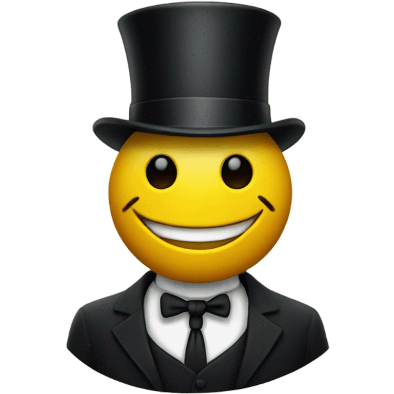 Smiley with a top hat emoji