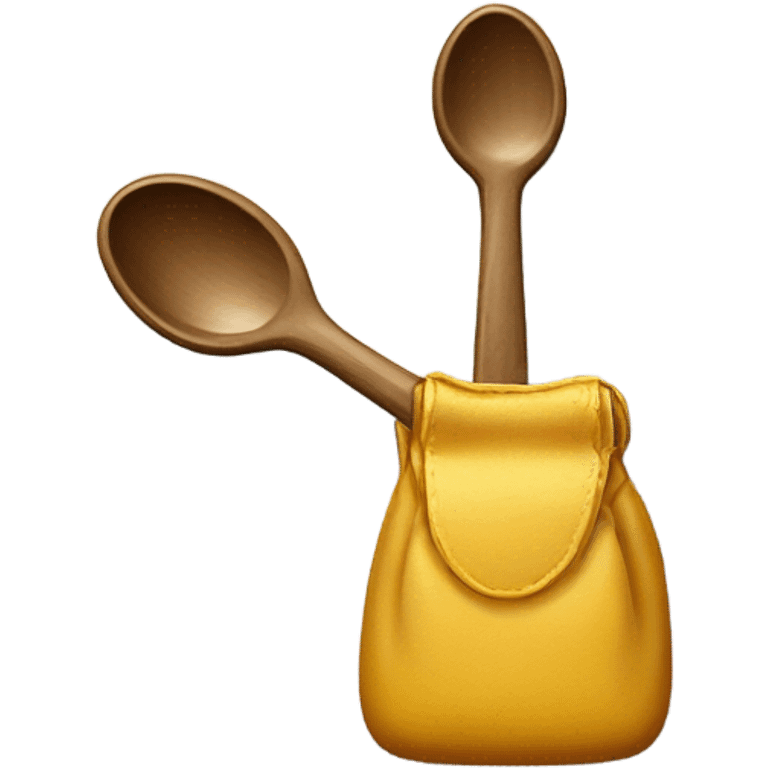 Tiny bag with spoon  emoji