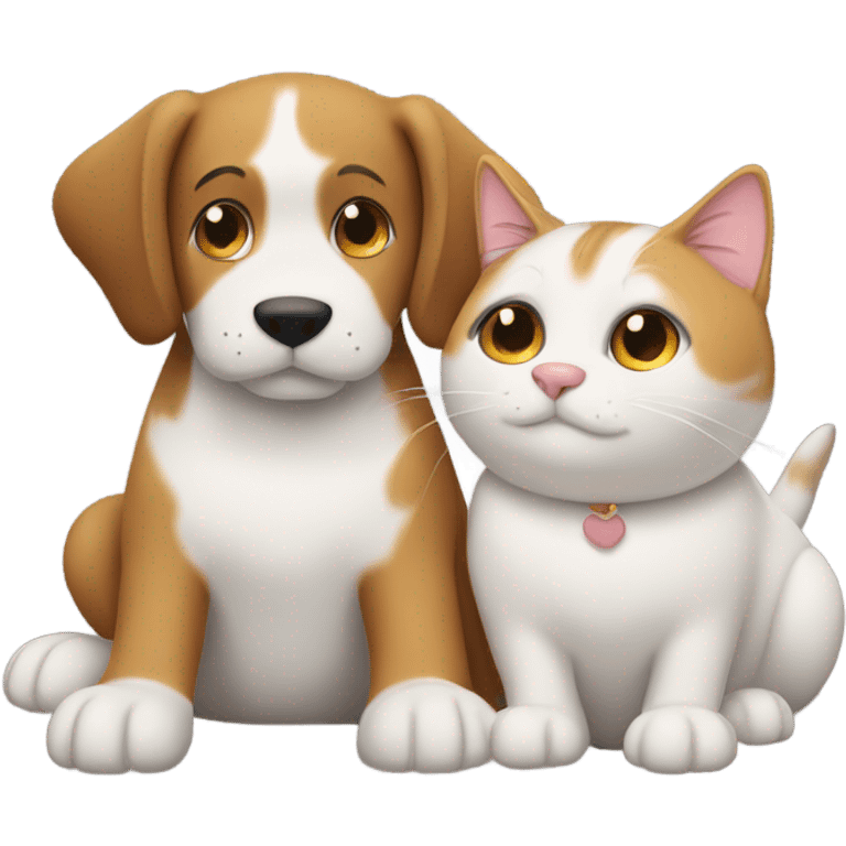 Dog love cat emoji