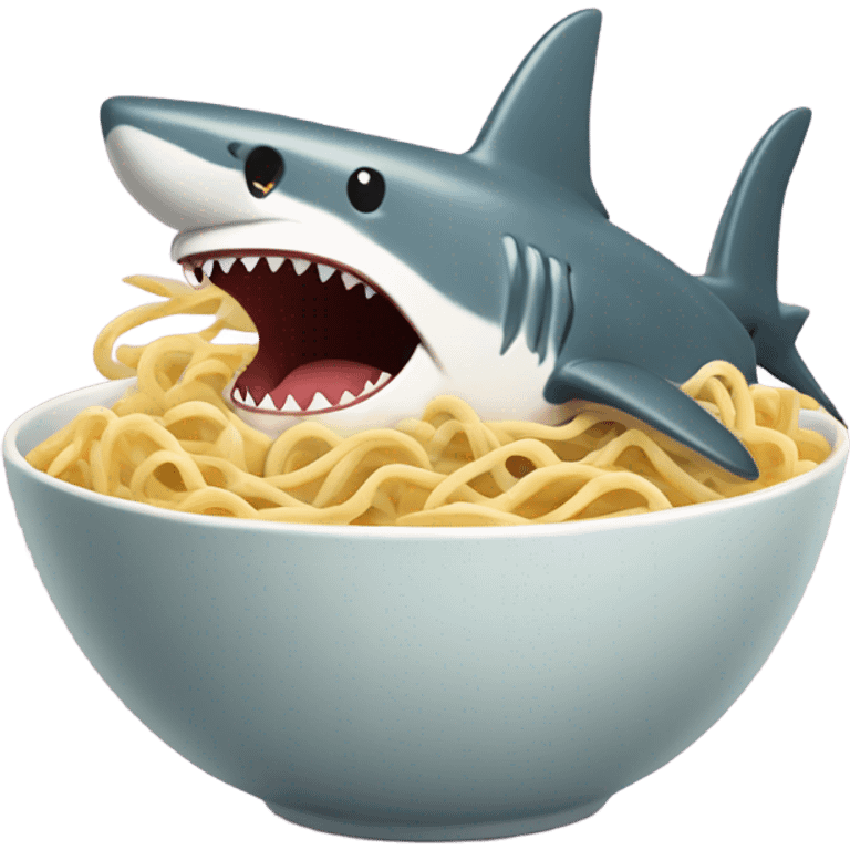 Shark with eating noodles  emoji