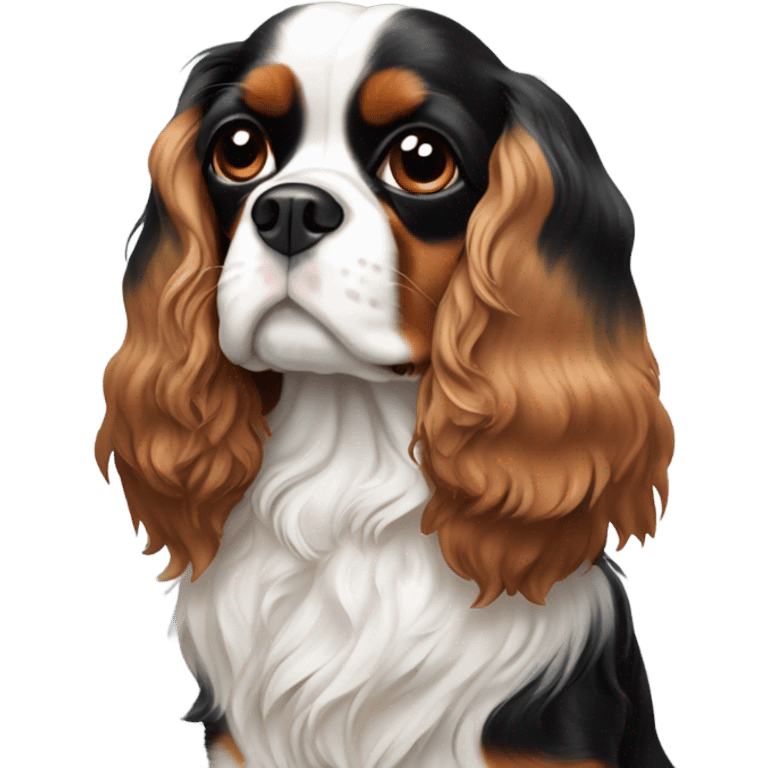 Tri colored cavalier, King Charles spaniel emoji