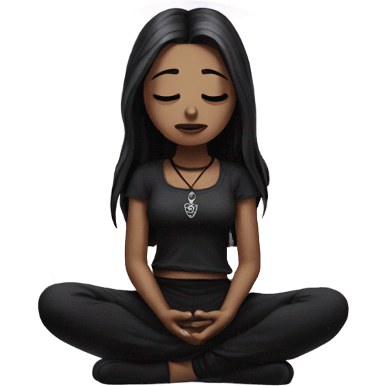 goth girl meditating emoji