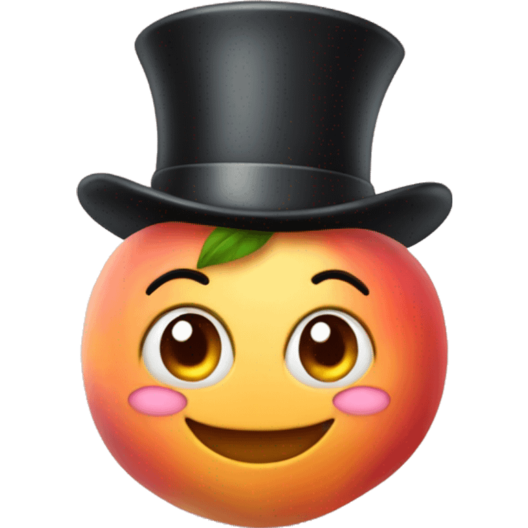 Peach With tophat emoji