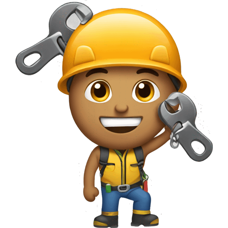 rock climber with a wrench in hand emoji