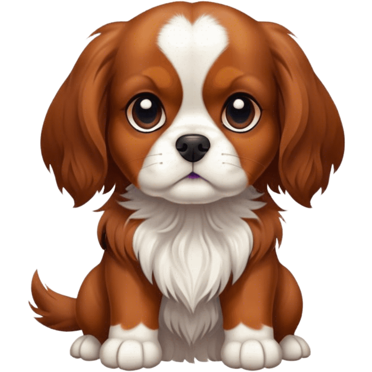 Cavalier King Charles spaniel brown and black dog emoji