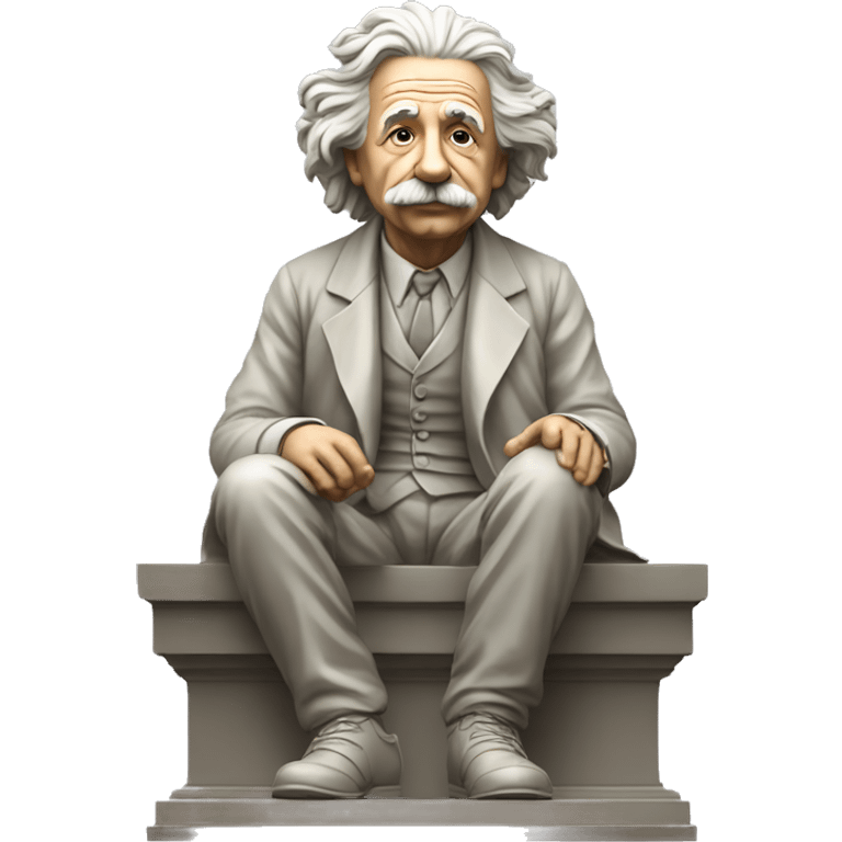 sitting philosopher-statue as albert einstein emoji