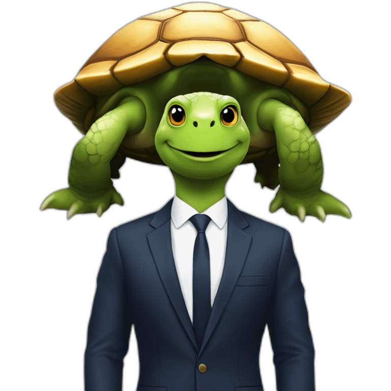 Macron sur une tortue emoji