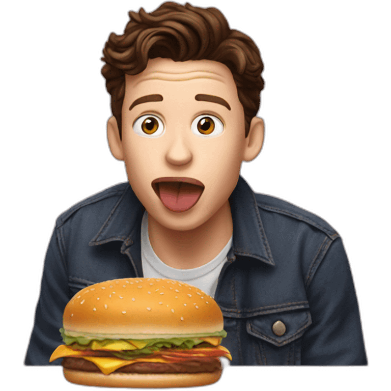 tom Holland eating a burger emoji