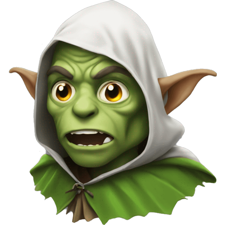 Goblins head wearing a cape emoji