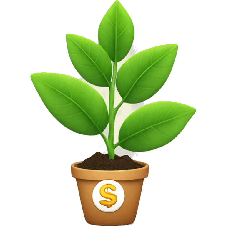 Small plant with money growing from leafs emoji