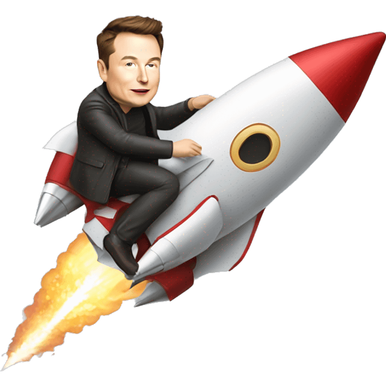 Elon musk riding a rocket emoji