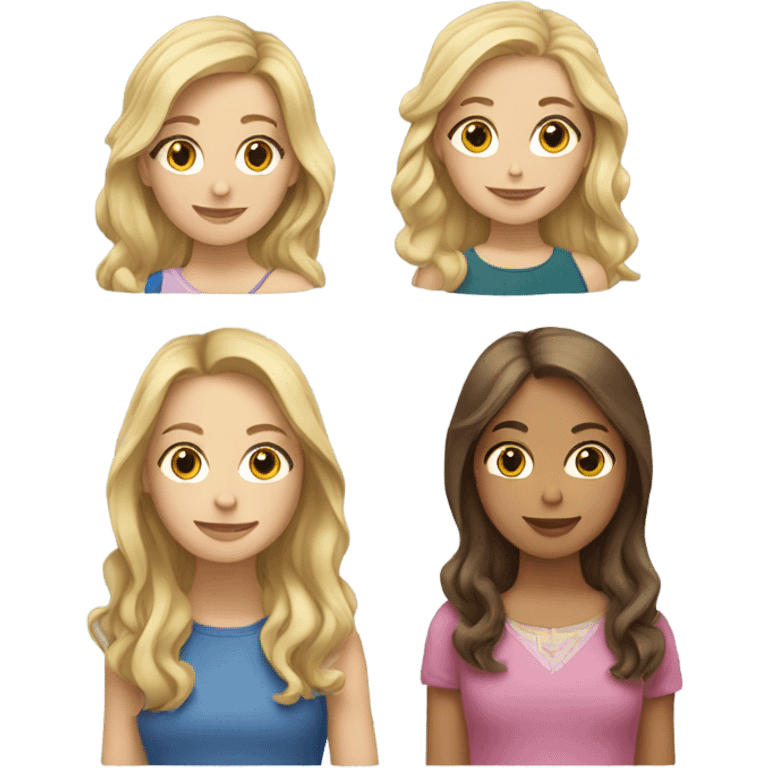 Two brunettes and a blonde girl  emoji