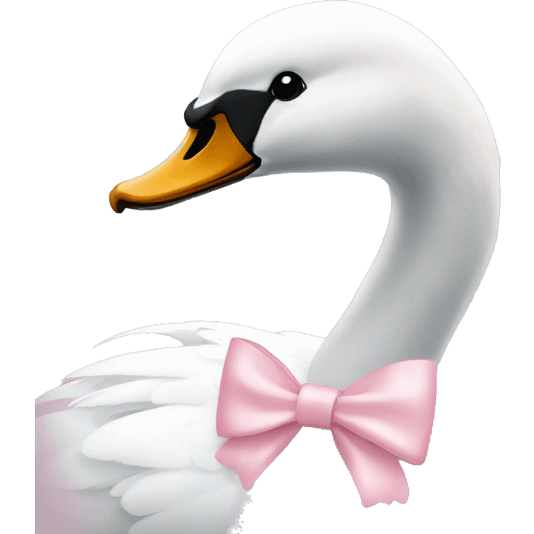 swan with light pink bow emoji