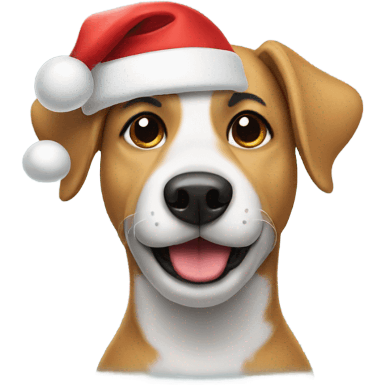 dog wearing santa hat emoji