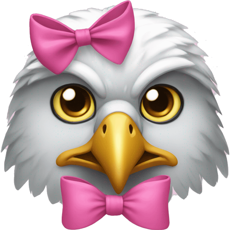 Eagle with pink bow on head emoji