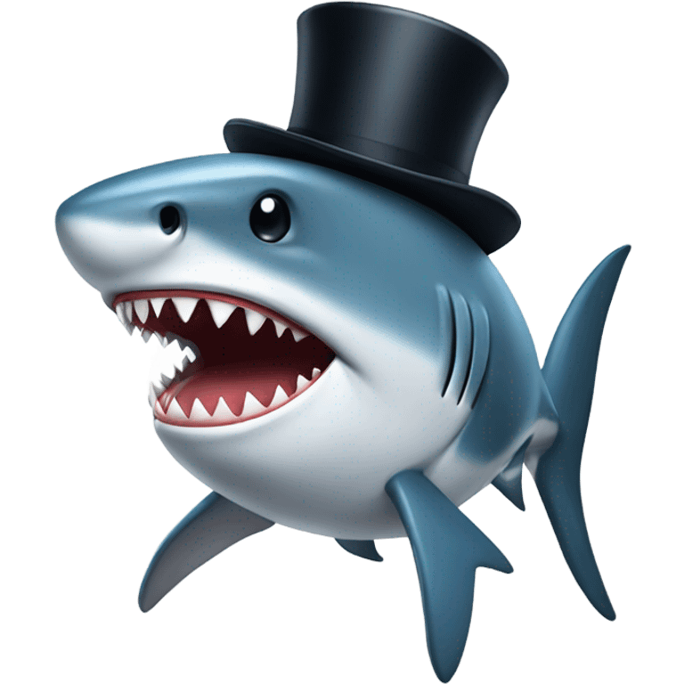 shark with tophat emoji