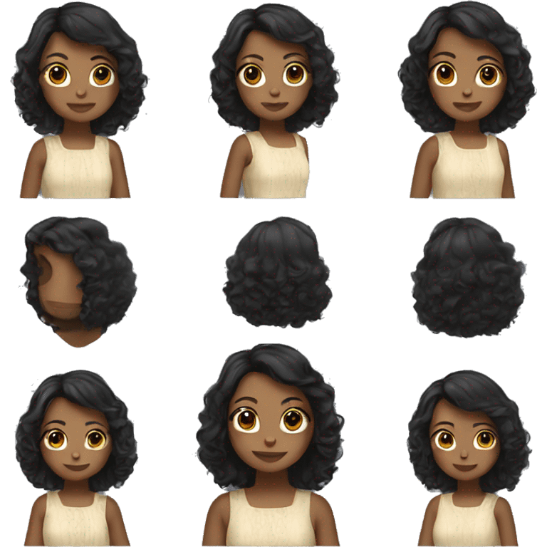 girl black hair with dress  emoji