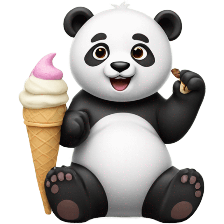 Panda eating ice cream emoji