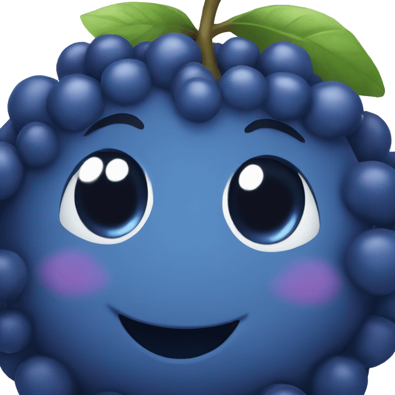 Cute blueberry smiling emoji