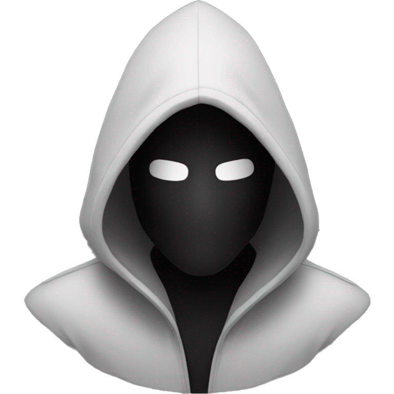 grayscale black mysterious masked hooded man emoji