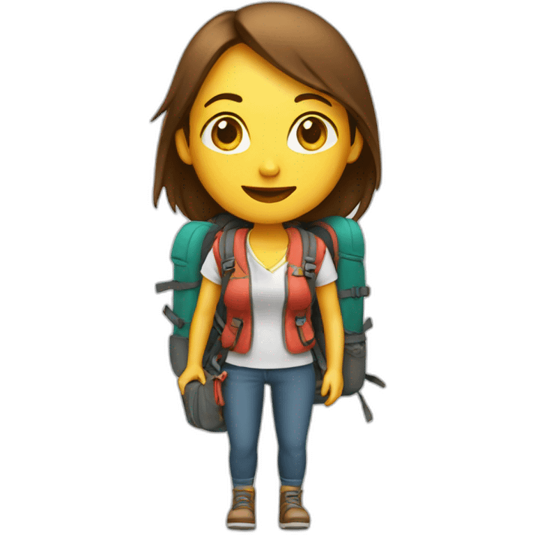 Female traveler with backpack emoji