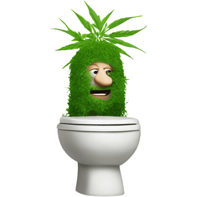 Weed toilet with bald man inside emoji