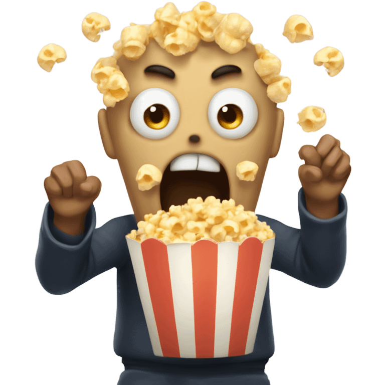 scream of munch guy with popcorns emoji