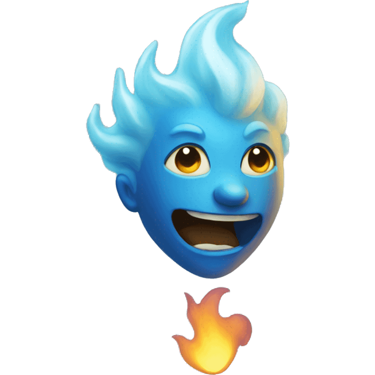 little blue spirit flame  emoji