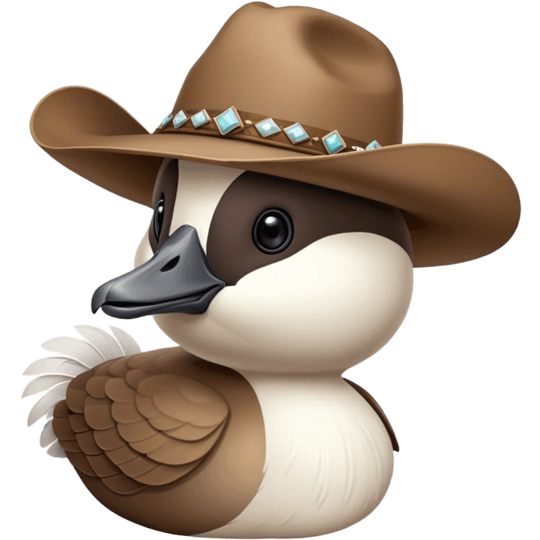 Canada goose wearing a cowboy hat emoji