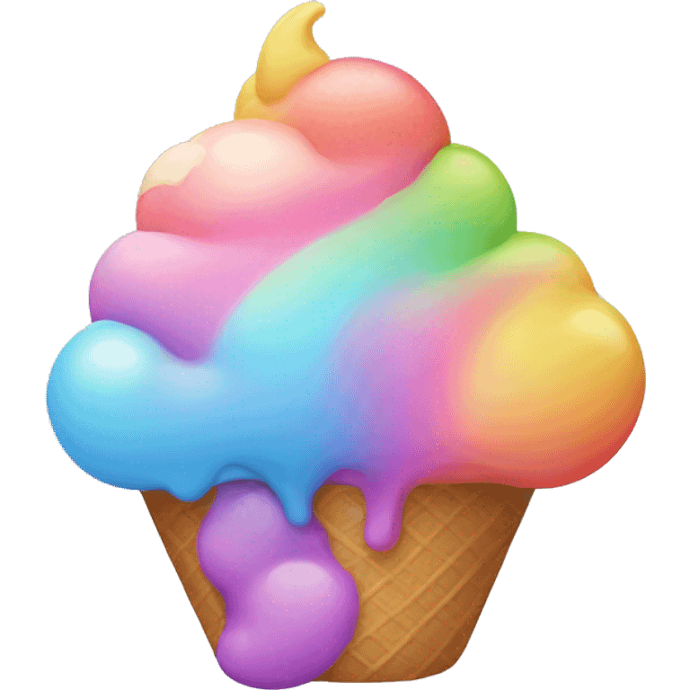 ice cream in rainbow colors emoji