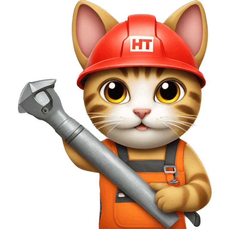 Cat holding a Hilti tool emoji