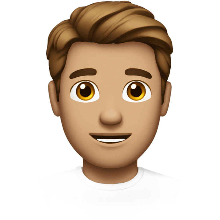 brown haired man in white shirt emoji