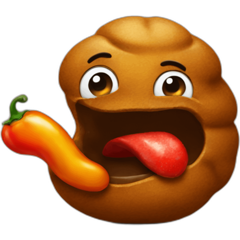 Poo eat a piment emoji